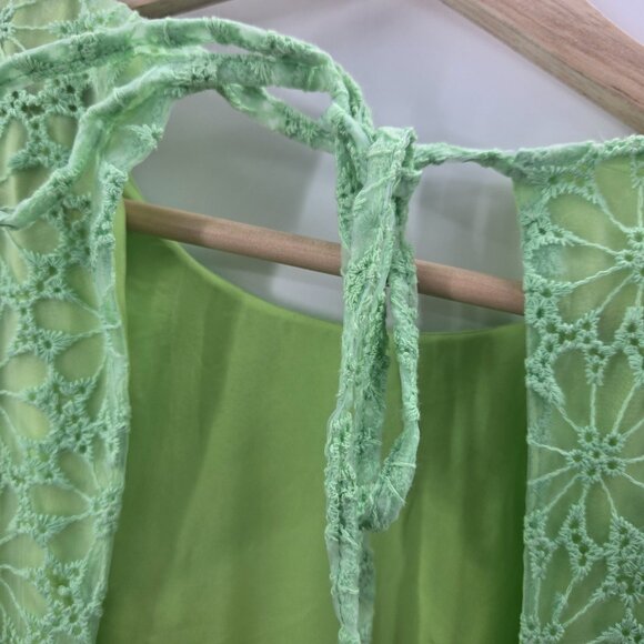 Free People x Greylin Bright Green Suki Embroidered Overlay Midi Dress Small - Picture 12 of 16